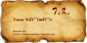 Tusa Kálmán névjegykártya
