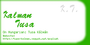 kalman tusa business card